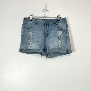 CDM Girls Distressed Jean Shorts Mid Rise 5 Pocket Design Size Large
